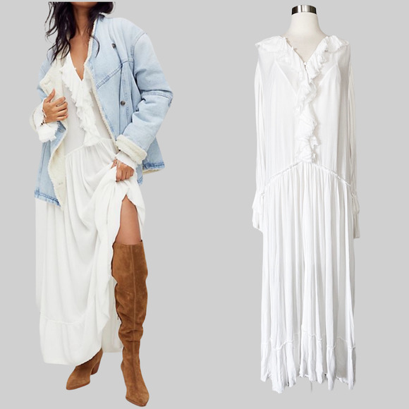 Free People Dresses & Skirts - FREE PEOPLE Sweet Darlin Maxi Dress Ivory NWT